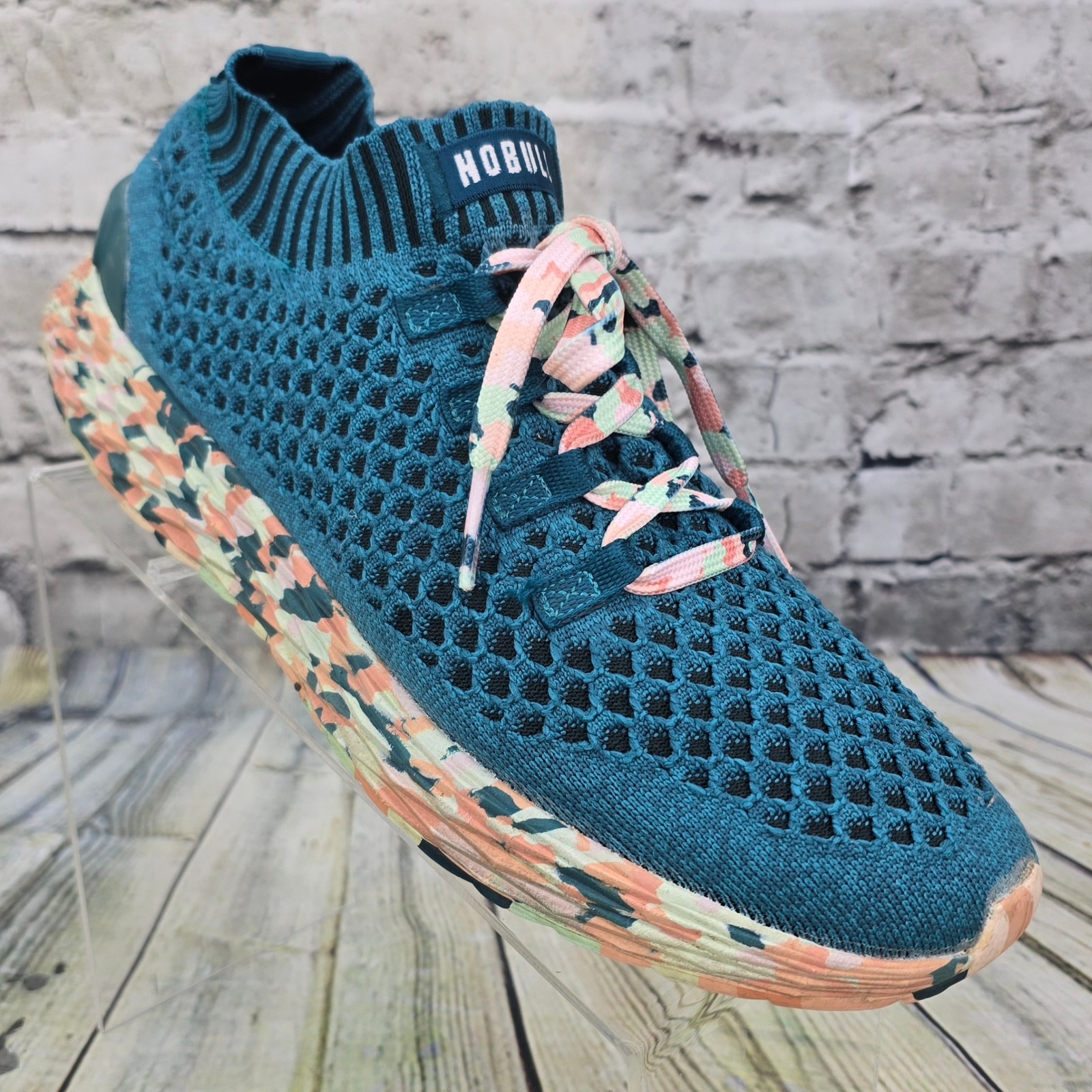Nobull Knit Runner Sneakers Womens 11.5 Mens 10 Deep Teal Camo Training Running
